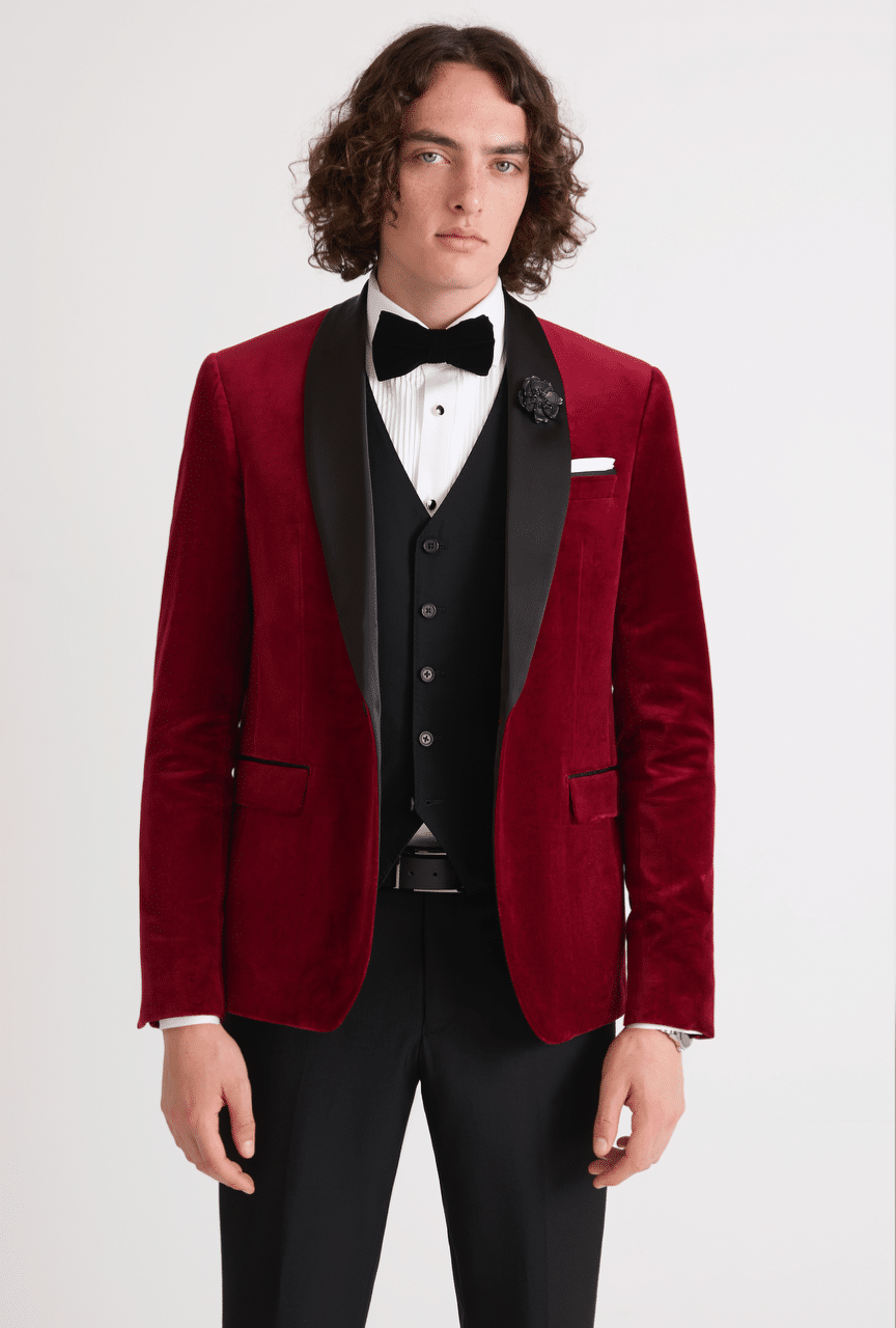 Red Velvet Tuxedo Jacket